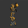 Game Movie Character Yellow Black Robot With Mechanical Armor And Detailed Design
