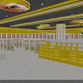 Bright Modern Happy Lemon Store Interior With Yellow White Counters And Display Cabinets