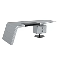 Modern Silver Desk with Stylish Tabletop and Single Drawer Cabinet Design