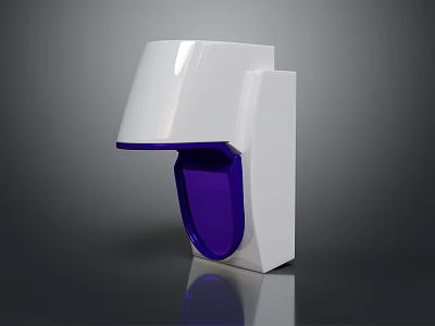 Modern White And Purple Wall Mounted Liquid Soap Dispenser For Home Use 3d model