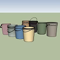 Bathroom Accessories Plastic Buckets in Various Colors with Handles for Home Use