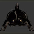 Realistic 3D Rendering of Horned Beetle With Spotted Exoskeleton and Curved Antlers