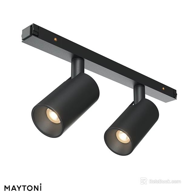 Black Track Mounted Spotlights Modern Design For Home Ceiling Lighting 3d model 