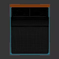Teal Velvet Double Bed With Curved Headboard Wooden Legs And Light Gray Sheets