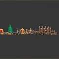 Lego Castle Gate with Various Lego Parts Trees Chairs and Weapons