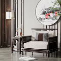 New Chinese-style Single Sofa 3d model