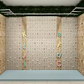 Sports Equipment Climbing Wall With Colorful Alphabet Holds And Wooden Frame Design