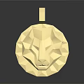 Modern Gold Lion Head Pendant With Geometric Design For Daily Decoration