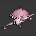 Game Anime Character With Pink Long Hair Rabbit Ears White Pink Outfit Flowing Sleeves And Boots