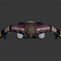 3D Boy Character Wearing Red White Hoodie Blue Jeans Yellow Gloves Standing On Gray Background