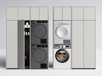 Modern Washer Cabinet Washer Dryer Bathroom Products 3d model