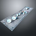 Mechanical Equipment With Circular Components On Long Textured Base