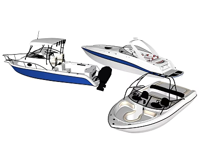 Variety Of Yacht Designs Showcasing Different Styles 3d model