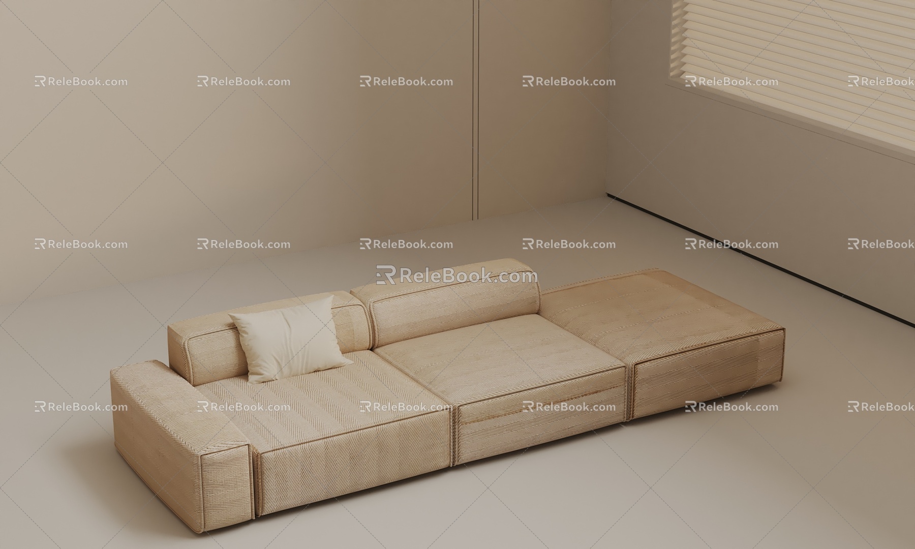 Three-seat sofa 3d model