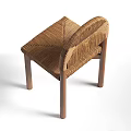 Woven Design Leisure Chair With Solid Wooden Frame And Natural Finish