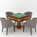 Light Luxury Mahjong Table and Chair High-end Mahjong Table 3d model