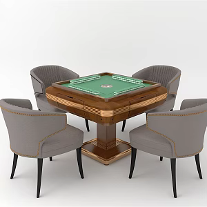 Light Luxury Mahjong Table and Chair High-end Mahjong Table 3d model