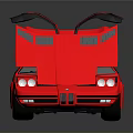 Pink Sports Car Model With Open Butterfly Doors And Streamlined Design