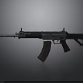 Modern Tactical Rifle with Black Silver Finish Detailed Components Magazine and Barrel Design