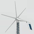 Wind Turbine Tower Structure With Steel Frame Support And Rotating Blades 3d model