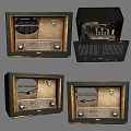 Vintage Radio Showcase Featuring Multiple Angles Retro Design Control Panel And Components 3d model