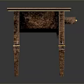 Vintage Wooden Table With Textured Surface And Elegant Carved Legs Design