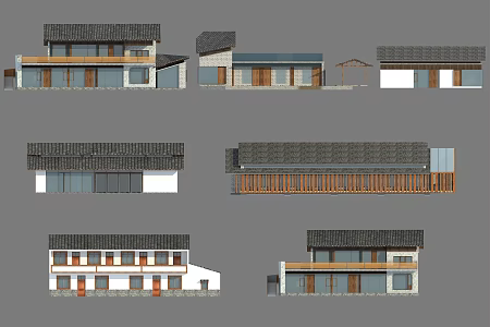 New Chinese Style Folk House 3d model