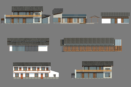 New Chinese Style Folk House 3d model