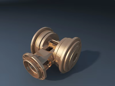 Brass Hardware Tool with Double Flange Structure and Smooth Polished Surface 3d model