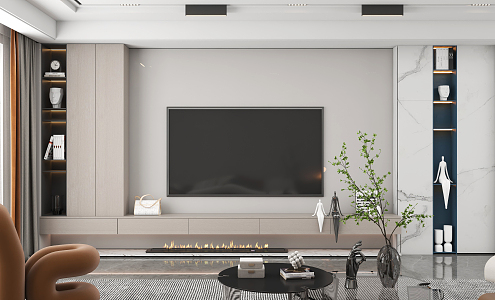 Modern TV background wall Simple TV background wall 3d model