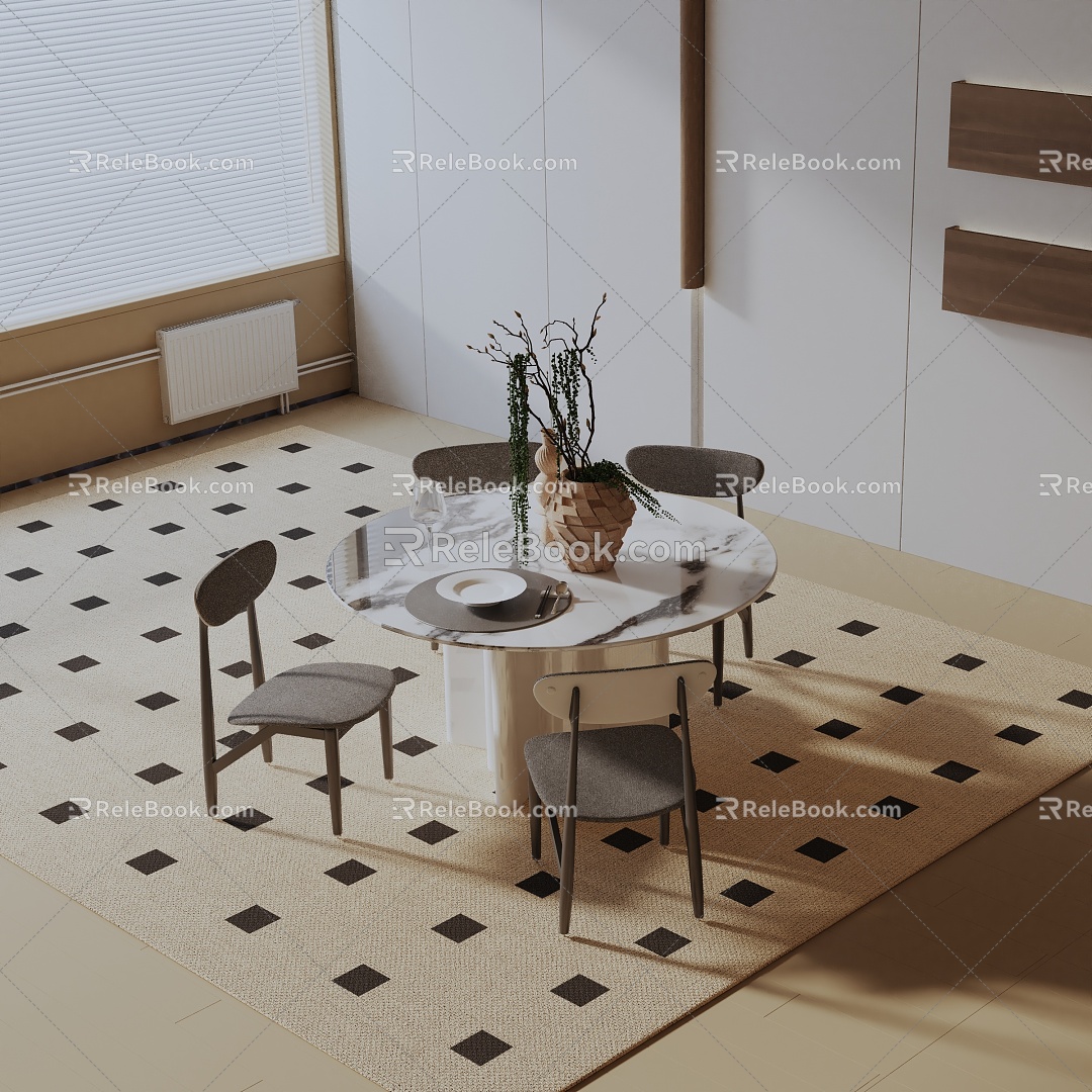 Modern dining table 3d model