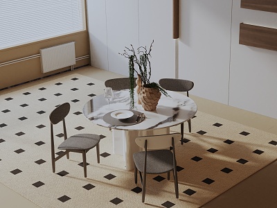 Modern dining table 3d model