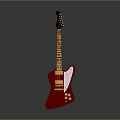 Stylish Red Electric Guitar As Lifestyle Product With Solid Body And Steel Strings