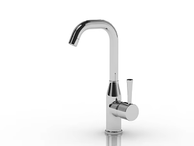 Modern Stainless Steel Kitchen Faucet with Swivel Spout and Single Handle Design 3d model
