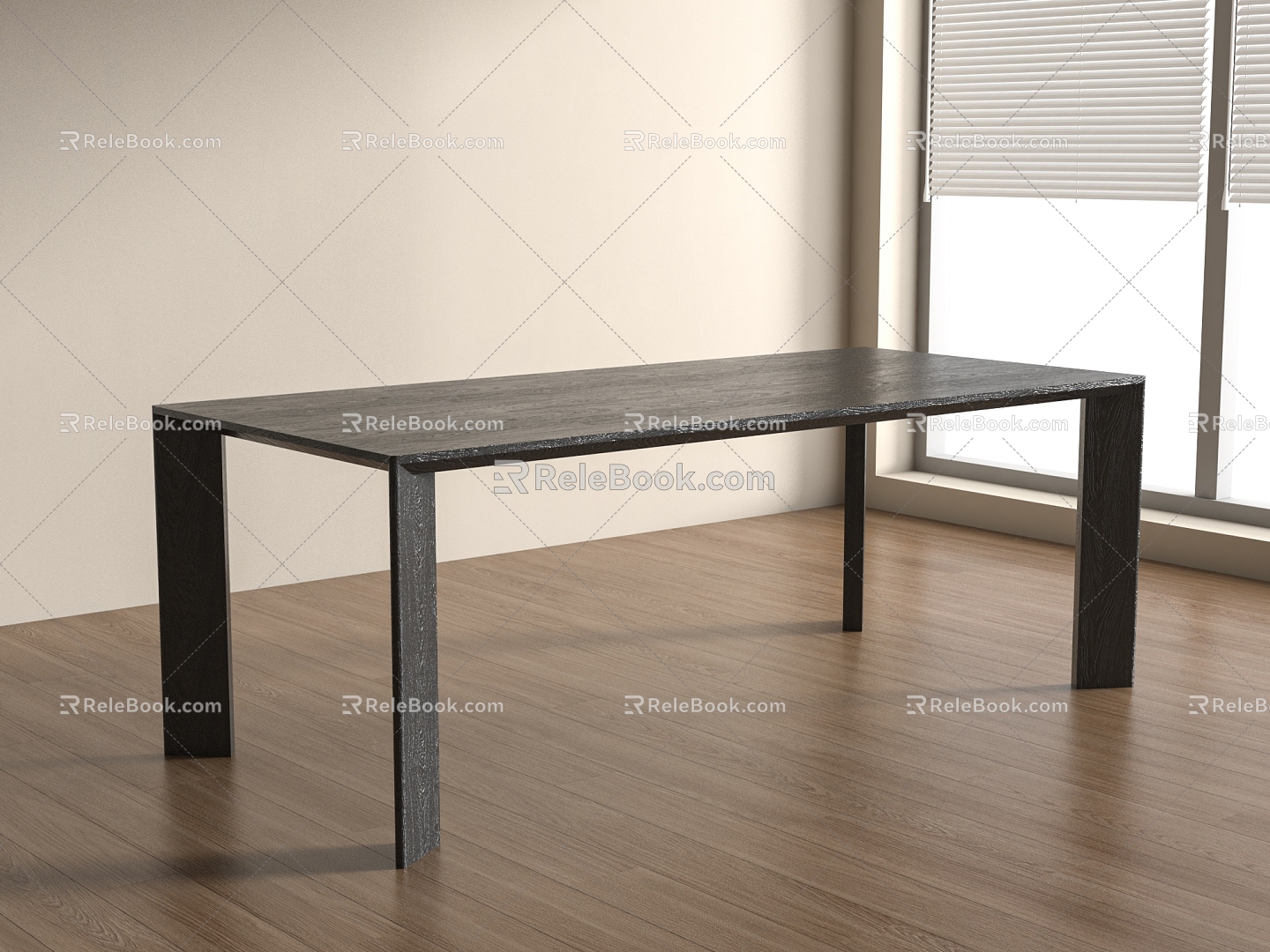 Modern Minimalist Dining Table KARIMOKU Wood Grain Dining Table Simple Rectangular Dining Table 3d model