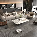 Modern Living Room Beige Sofa and Coffee Table Set With Marble Top And Armchair Rug
