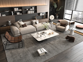 Sofa Coffee Table Combination Sofa Coffee Table Multi-person Sofa Living Room 3d model