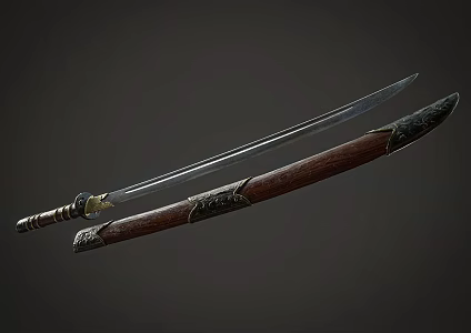 Guarding saber ancient broadsword PBR next generation ancient sword Miao sword Tang sword 3d model