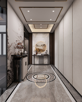 New Chinese Entrance Hall Entrance 3d model