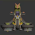 Futuristic Motorcycle Design With Vibrant Color Accents Unique Wheel And Comfortable Seat Structure