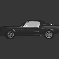 Vintage Sports Car Featuring Dark Blue Striped Body Shiny Surface Hood Vents And Black Wheels