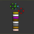 Colored Adhesive Tape Rolls In Various Shades Arranged On Reflective Surface