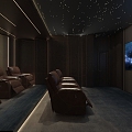 new chinese style video room home theater star sky top 3d model