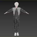 Man In Gray Black Jacket Black T Shirt Dark Pants White Shoes Against Purple Background