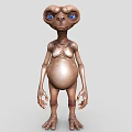 Large Eyed Alien Game And Movie Character With Slender Limbs And Rounded Belly