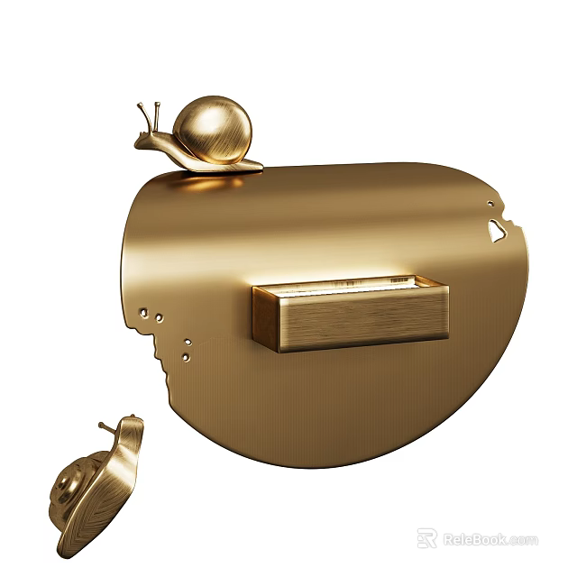 Gold Modern Wall Lamp With Snail Decoration And Metallic Texture For Home Decor 3d model 