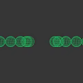 Fashionable Green Beaded Bracelets Set of Two With LY FREE CUT Design