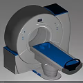 Advanced Modern CT Scanner With Circular Gantry And Blue Movable Patient Table 3d model