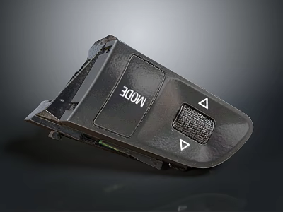Black Control Button Panel with Mode Selection Label and Triangle Symbols for Household Devices 3d model