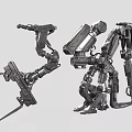 Smart Machines With Mechanical Arms Robotic Joints Industrial Design And Metal Structures